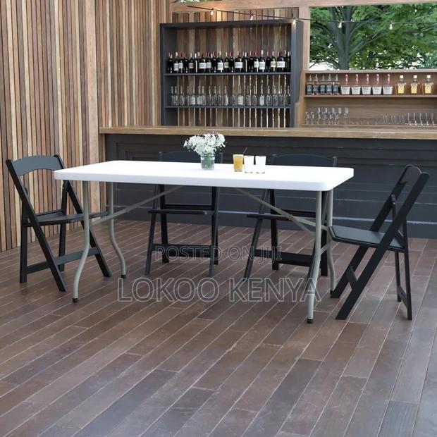 Office Table : White Foldable Dining Table - thumbnail 4