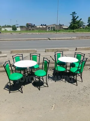 Restaurant Set, 4 Green Chairs and a Table 