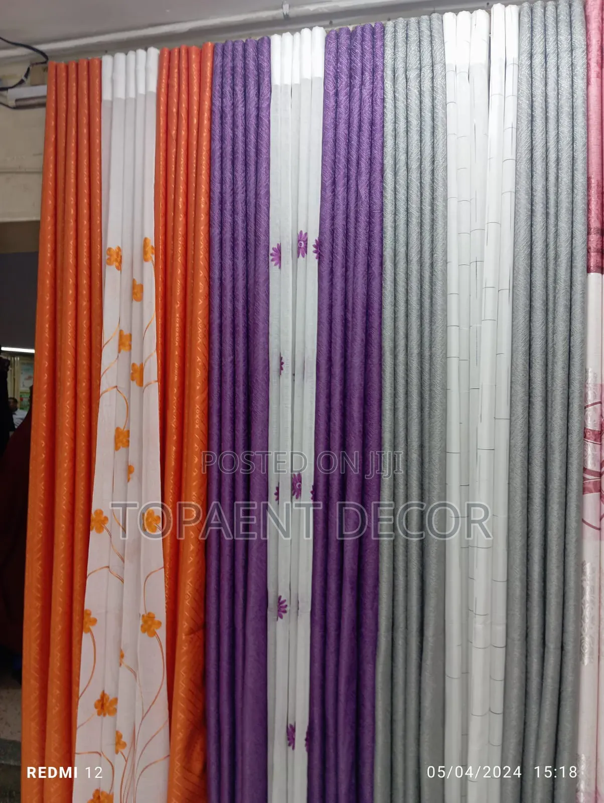 Grey,Orange and Purple Window Curtains With Matching Sheers
