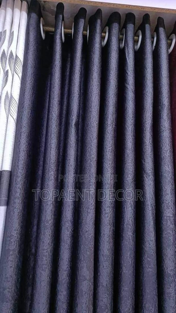 Black Translucent Soft Plain Window Curtains - main view
