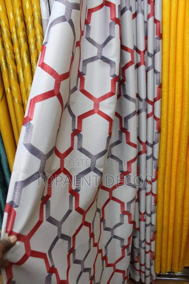 Red and Grey Spotless Elegant Window Curtains - main view