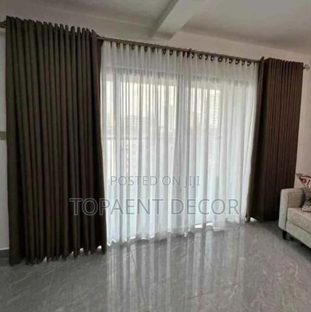 Chocolate Brown Gloomy Window Curtains - main view