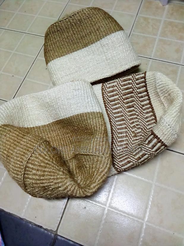Baskets Beige White Sisal
