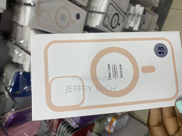 Oakxco iPhone 15 Magsafe Charging Transparent Case-Sand Pink - main view