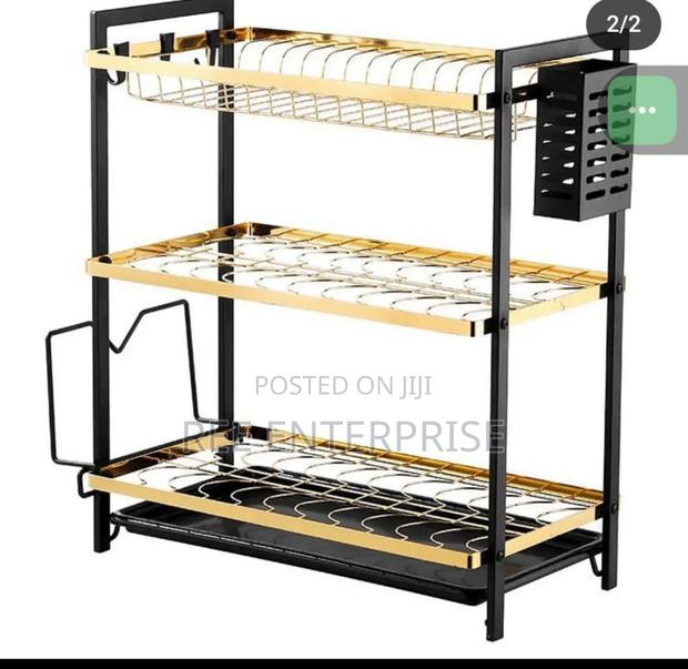 3 Layers Golden Dish Rack - main view