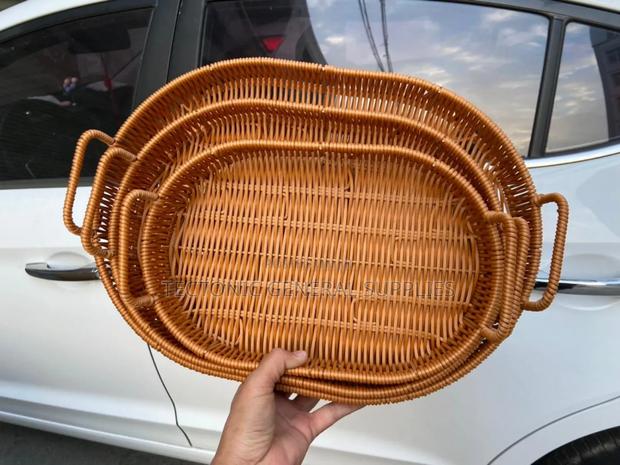 *Rattan Oval Basket* -Material:Beech and Autumn Vine -3pc - thumbnail 3
