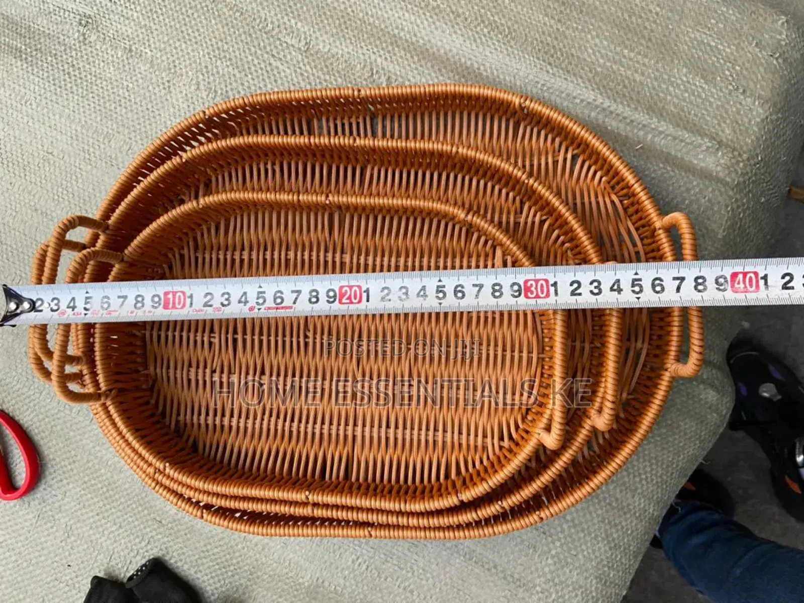 *Rattan Oval Basket* -Material:Beech and Autumn Vine -3pc