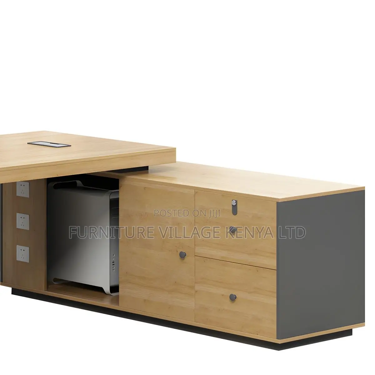 Office Desk:1800mm Ergonomic Natural Wood Office L-Desk