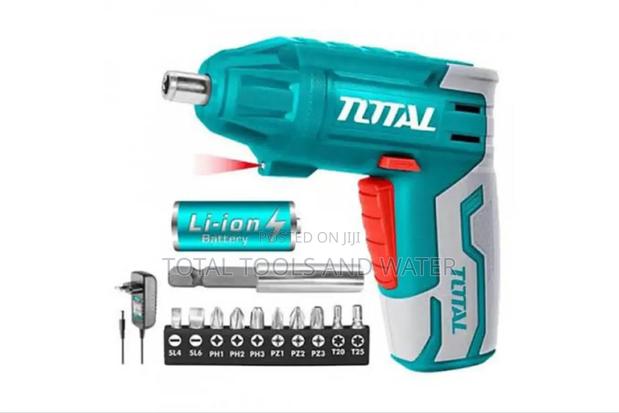 Total Cordless Screwdriver Set 9pcs 10mm Hex Chuck