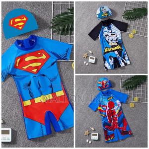 Boys Swimsuit Kids Cartoon Swim Wear With Cap