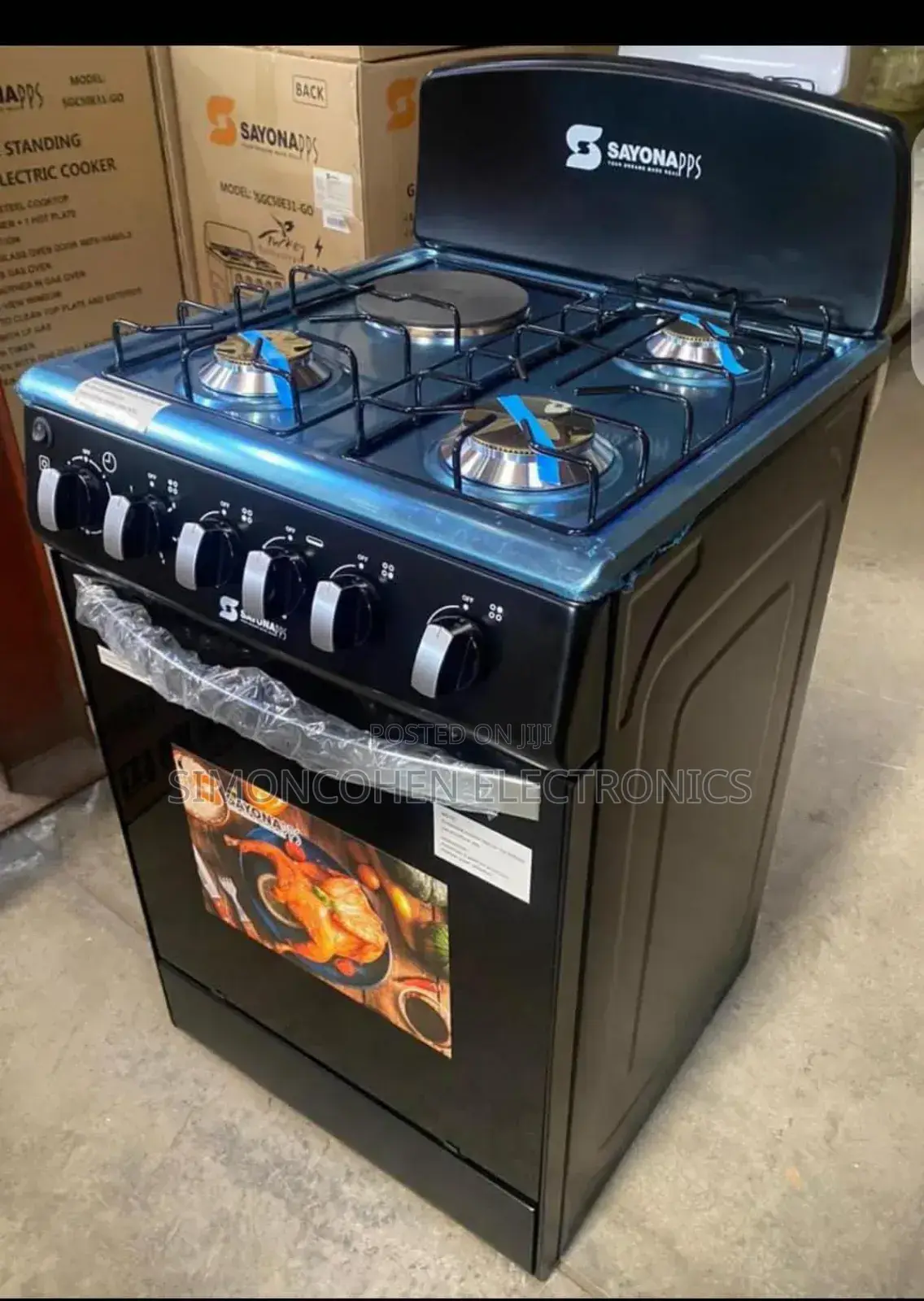 Sayona 3g+1electric Plate Standing Cooker With Gas Oven