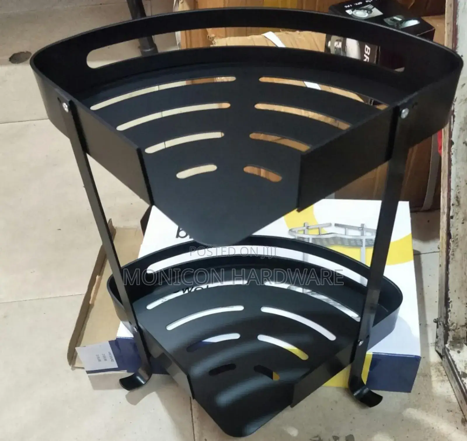 Corner Self-Adhesive Bathroom Rack(Black)