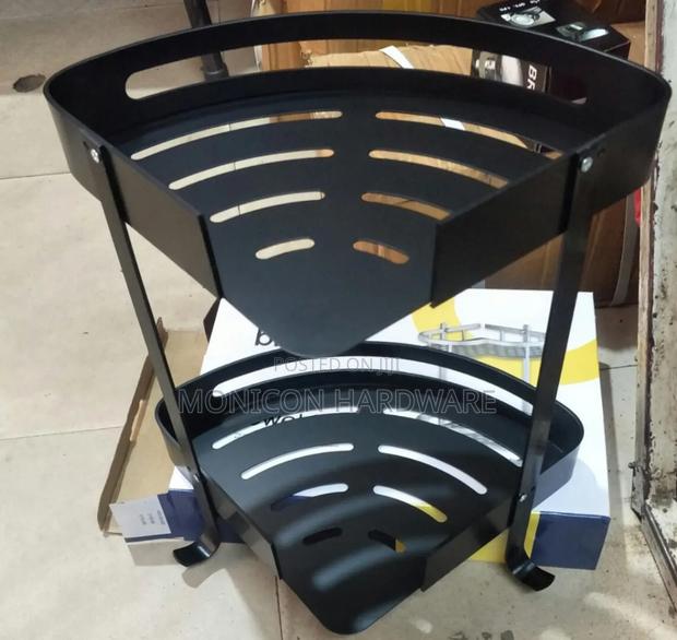 Corner Self-Adhesive Bathroom Rack(Black) - main view