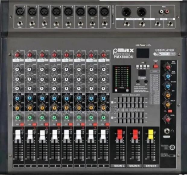 8ch Max Powered Mixer With Usb, Bluetooth and Auxiliary