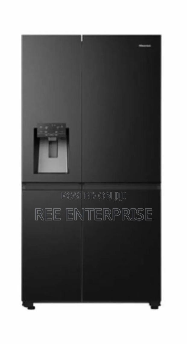 628 Litres Side By Side Black Hisense Fridge