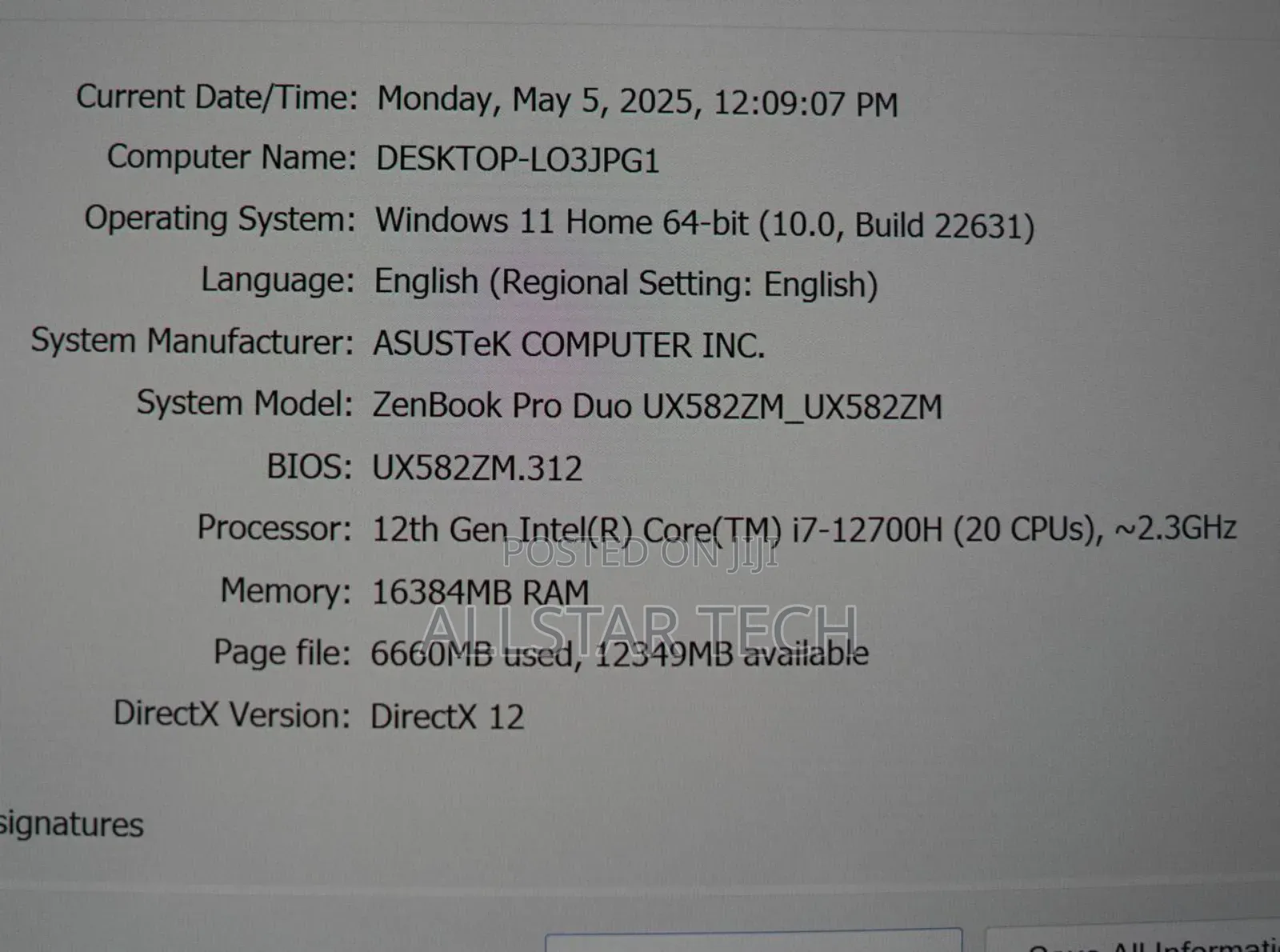 Laptop Asus 16GB Intel Core I7 SSD 1T