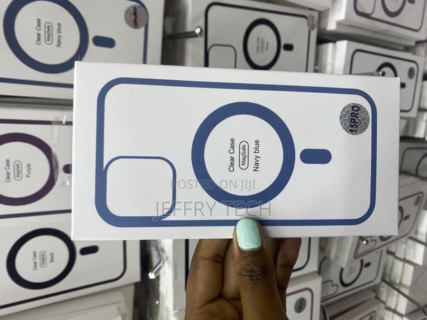 Torras iPhone 15 Pro Magsafe Transparent Case-Navy Blue - main view