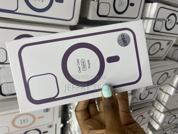 Misscase for iPhone 15 Pro Magsafe Transparent Case -Purple - thumbnail 2