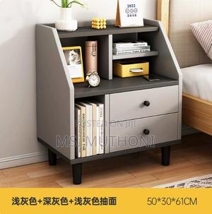 Gray Storage Nordic Nightstand Bedside Table - thumbnail 2