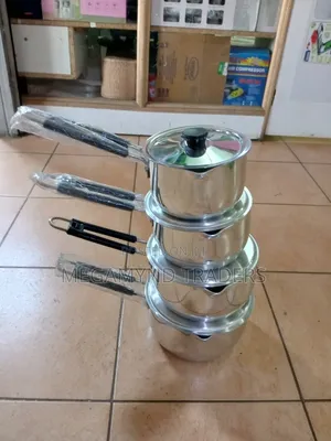 4pc Aluminium Sufuria Heavy/Sufuria With Pouring Nozzle
