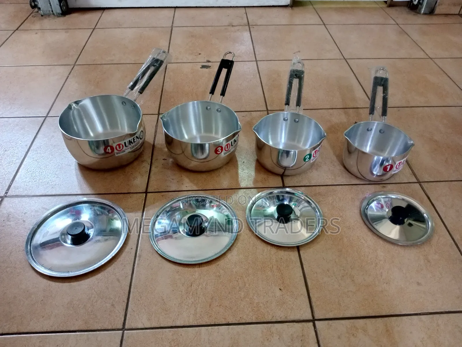 4pc Aluminium Sufuria Heavy/Sufuria With Pouring Nozzle