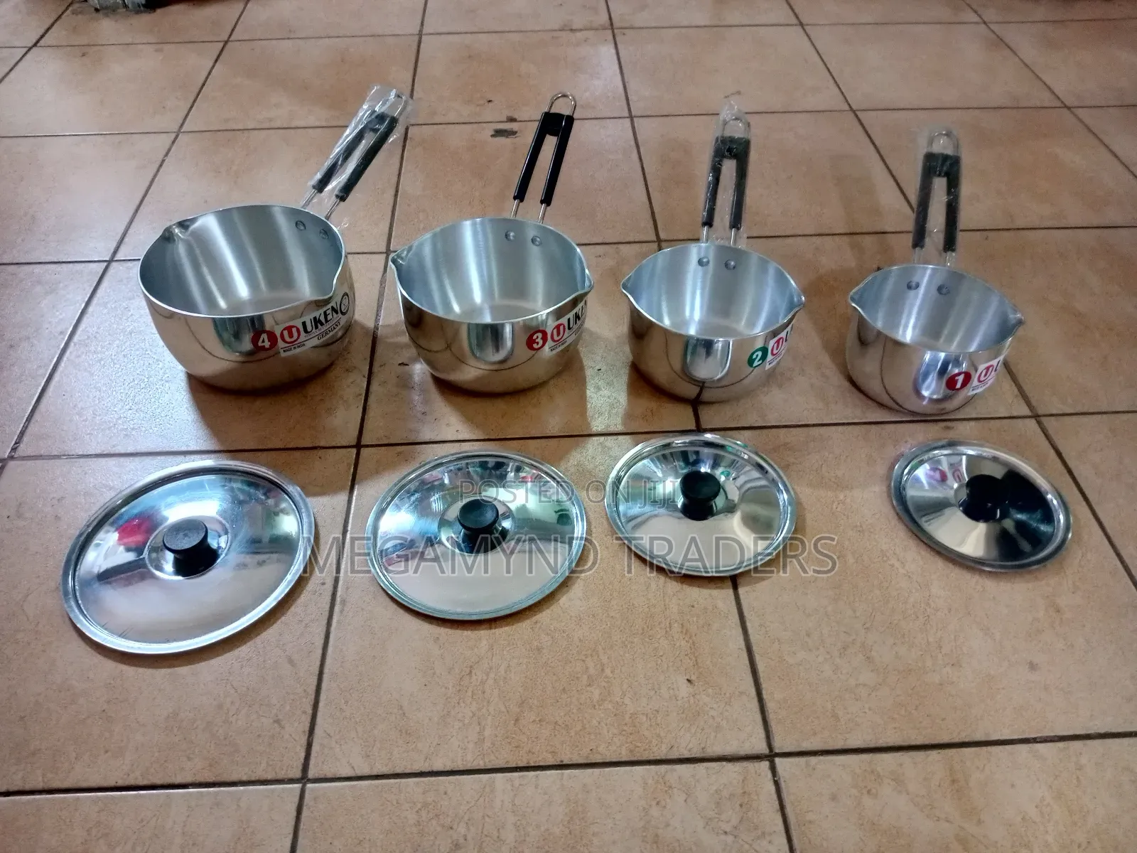 4pc Aluminium Sufuria Heavy/Sufuria With Pouring Nozzle