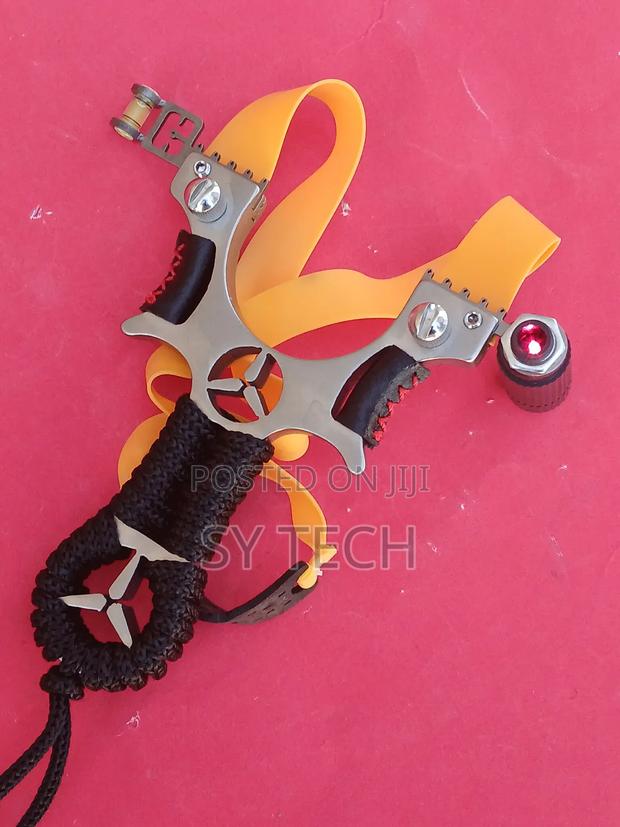 Metallic Catapult Slingshot With Infrared Precision Aimer
