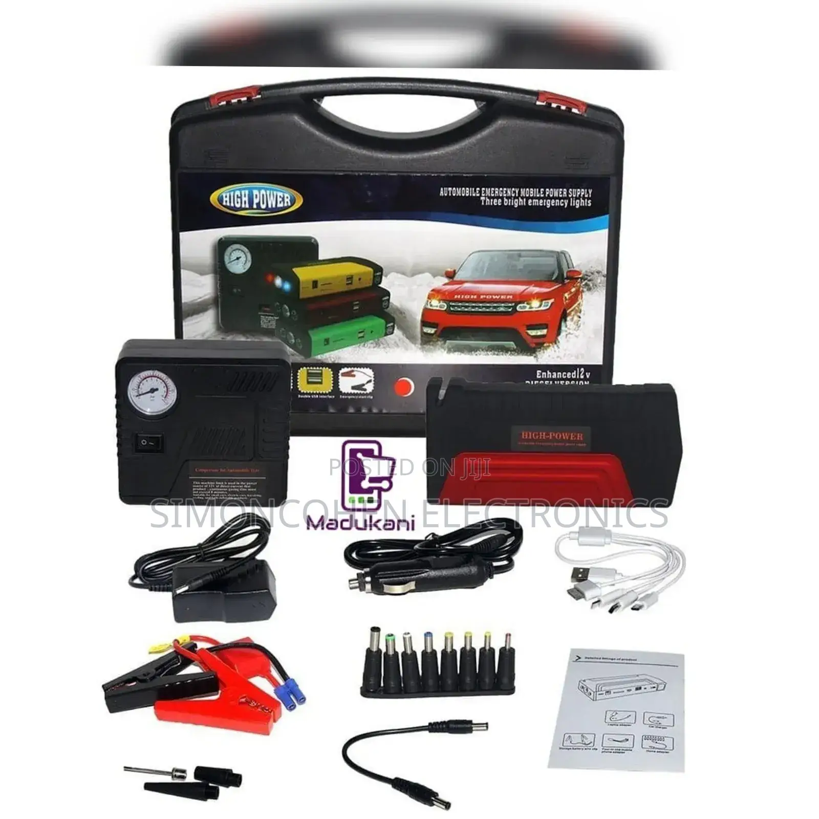 12v Portable Car Jump Starter Kit With Accessories