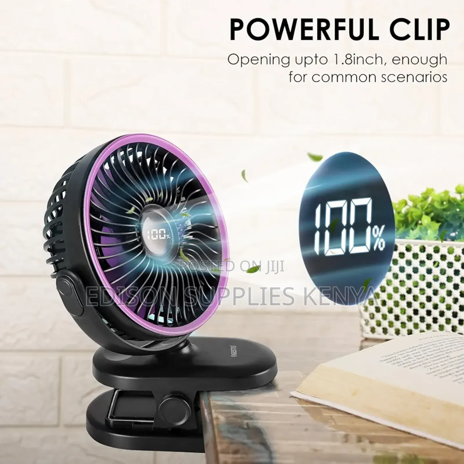 Clip Fan Digital Power Display + Timer Desk Fans Table Fan