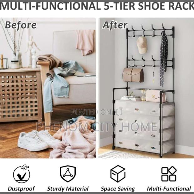 Elegant 5 Tier Shoe Rack With Stand - thumbnail 2