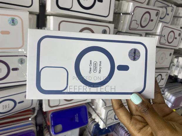 Roybens iPhone 16 Pro-Max Transparent Magsafe Case-Navy Blue - main view