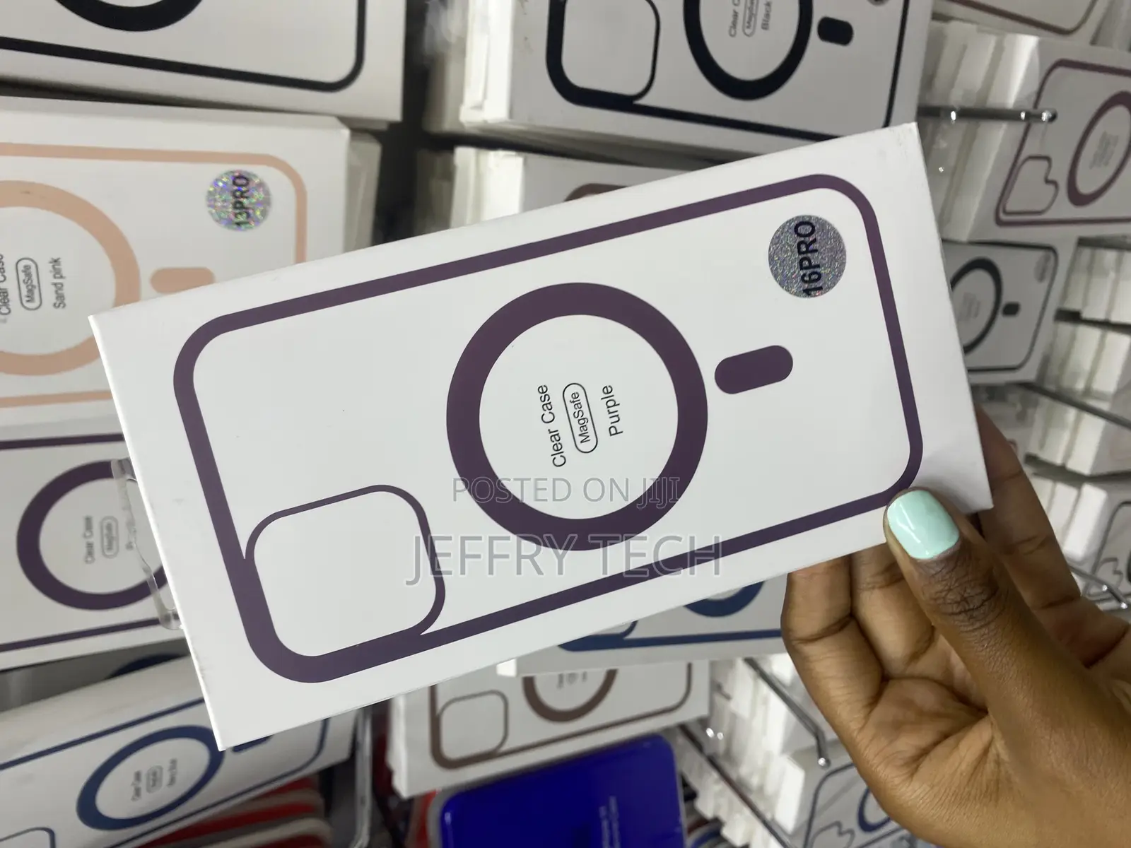 Canshn iPhone 16 Pro Max Transparent Magsafe Case-Purple