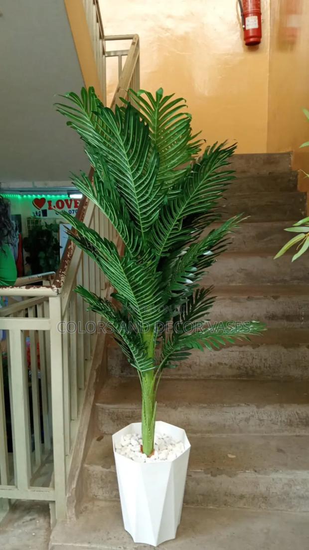 Palm Tree and White Plastic Vase - main view