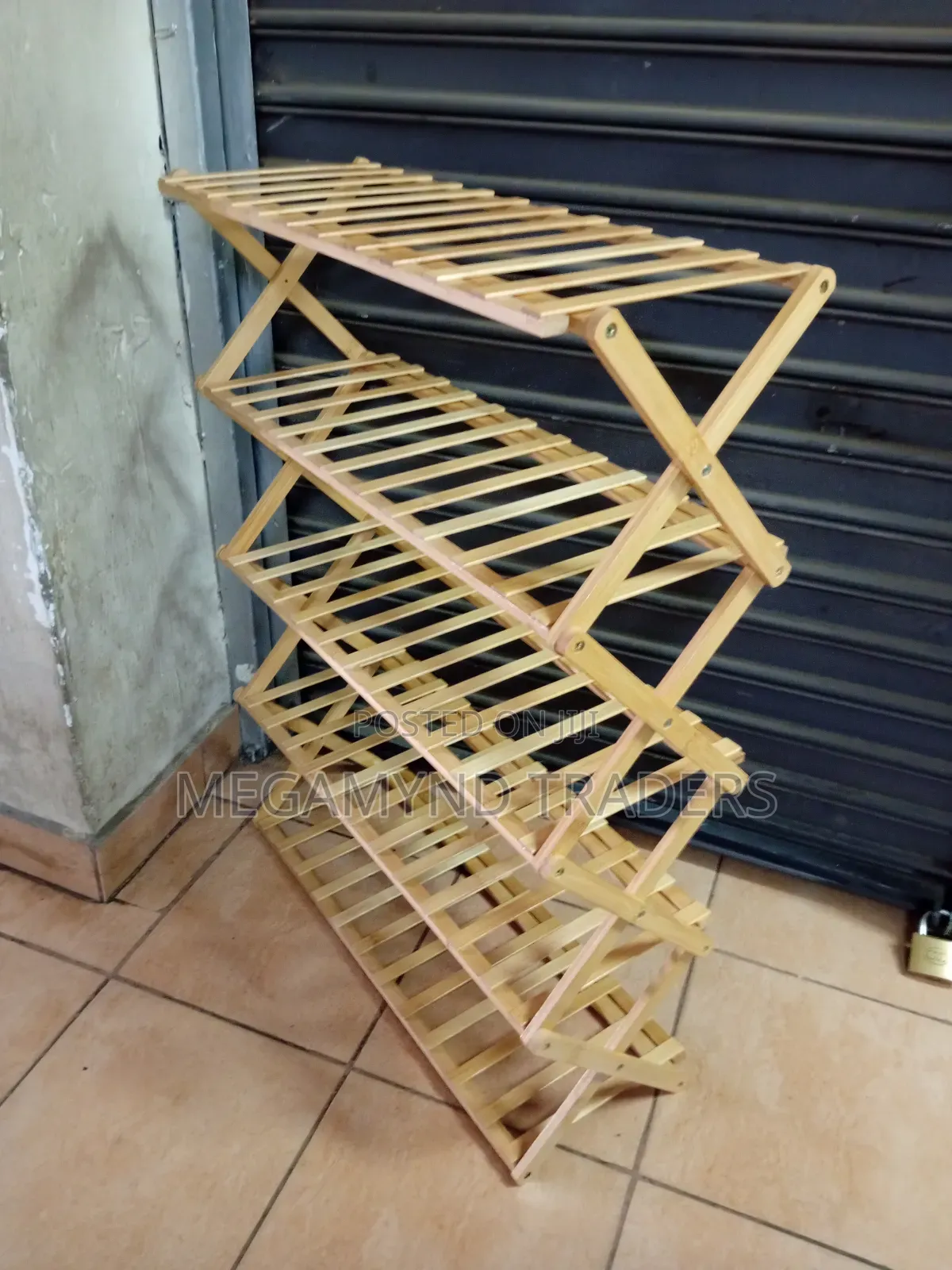 Bamboo Foldable Shoe Rack 5layer/5-Tire Shoe Rack