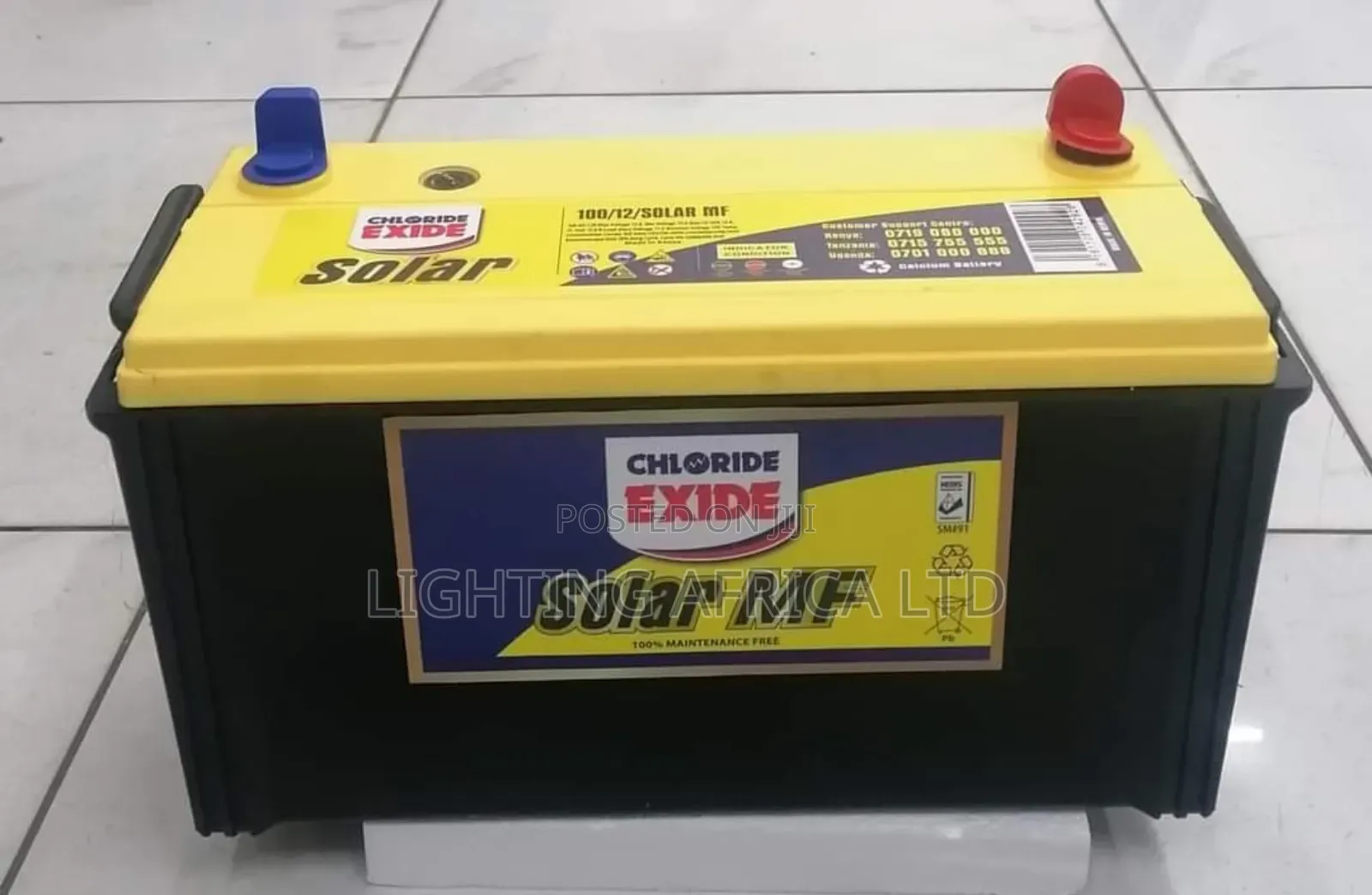 Chloride Exide 100ah 12v Solar Maintenance Free Battery