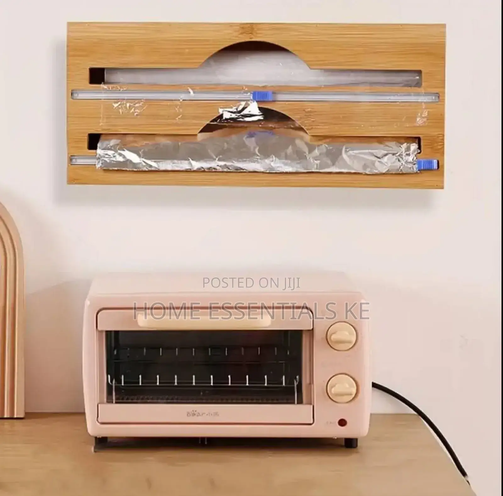 *Bamboo Kitchen Wrap Dispenser - Foil Cling Film Cutter
