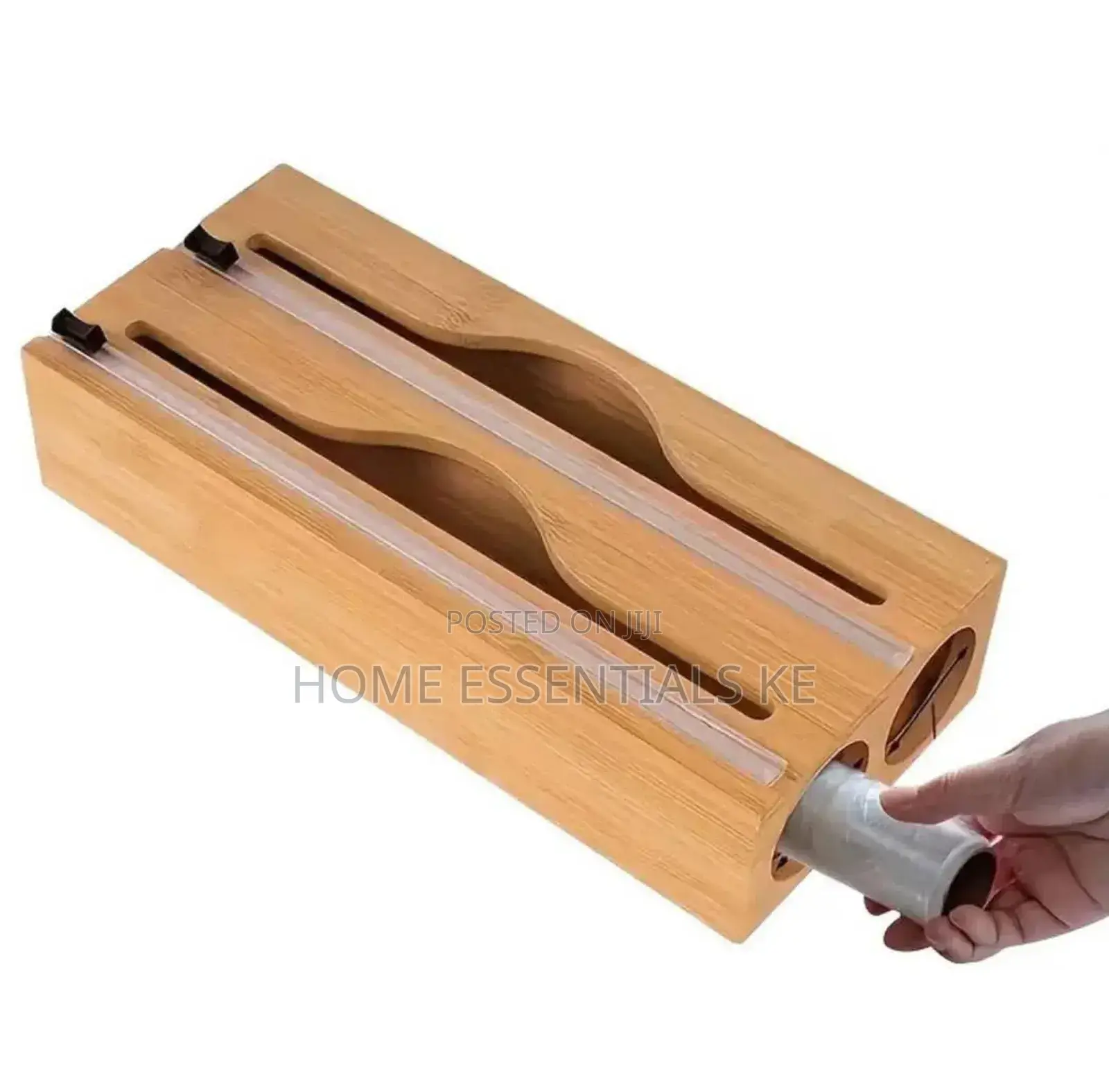 *Bamboo Kitchen Wrap Dispenser - Foil Cling Film Cutter