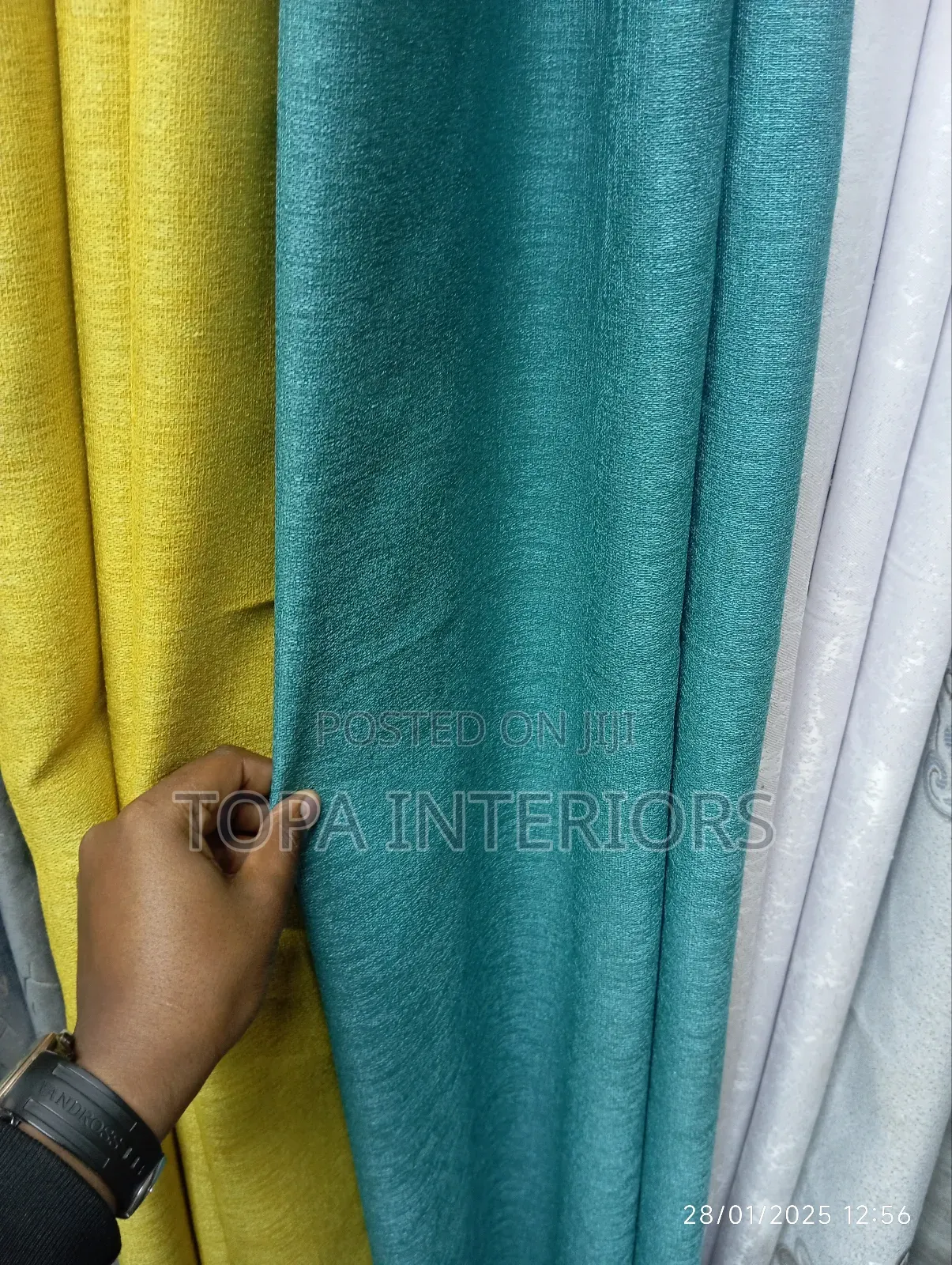 Turquoise Green and Mustard Yellow Curtains for House Decor