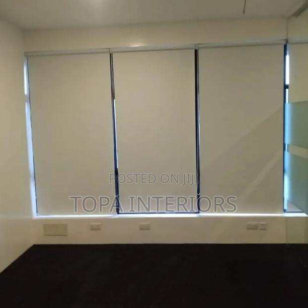 Blackout White Office Window Roller Blinds Supply and Fit - main view
