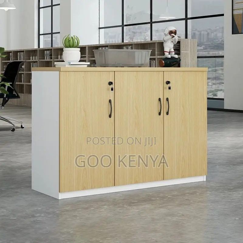 Office Cabinet ; 3-Door Wooden Storage Credenza