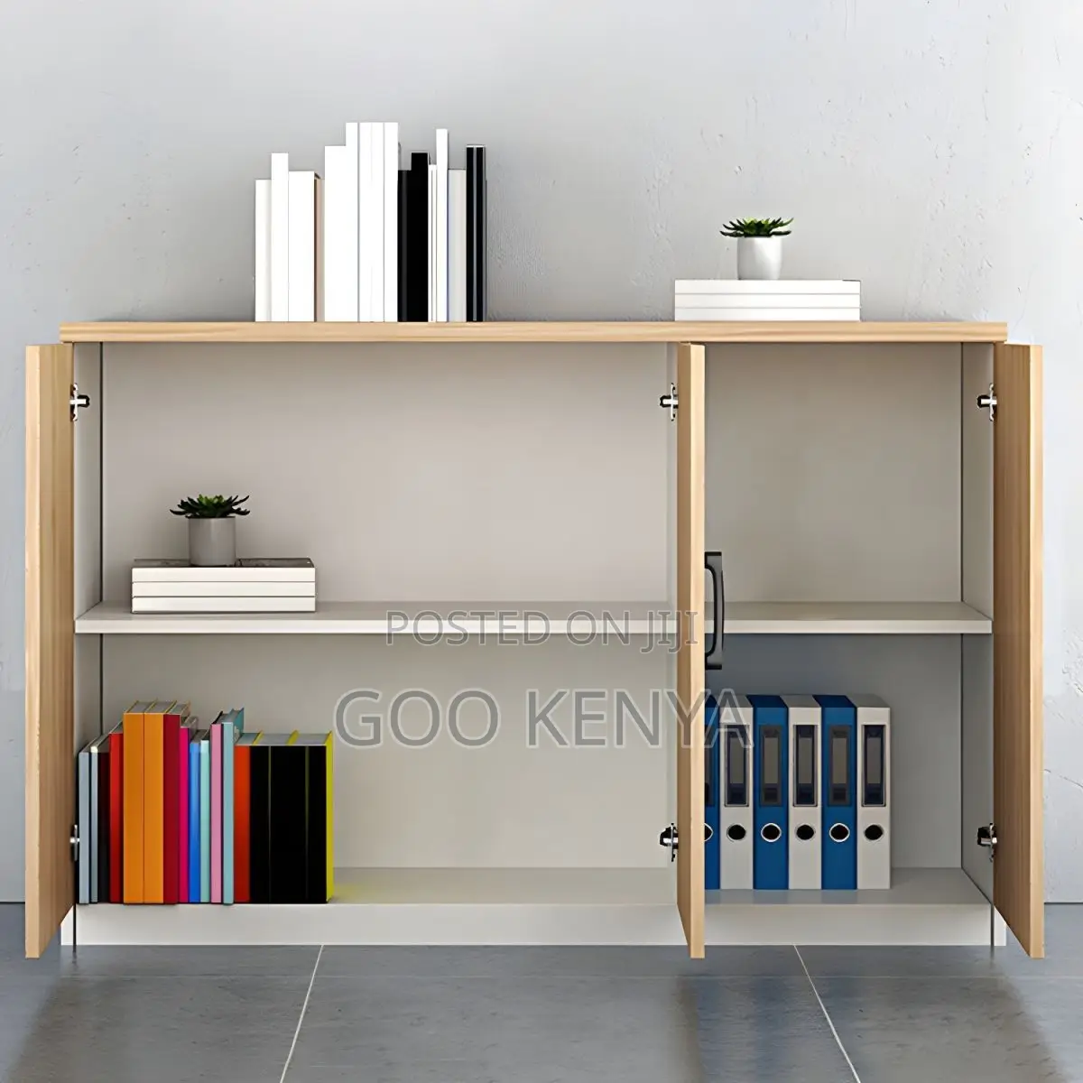 Office Cabinet ; 3-Door Wooden Storage Credenza