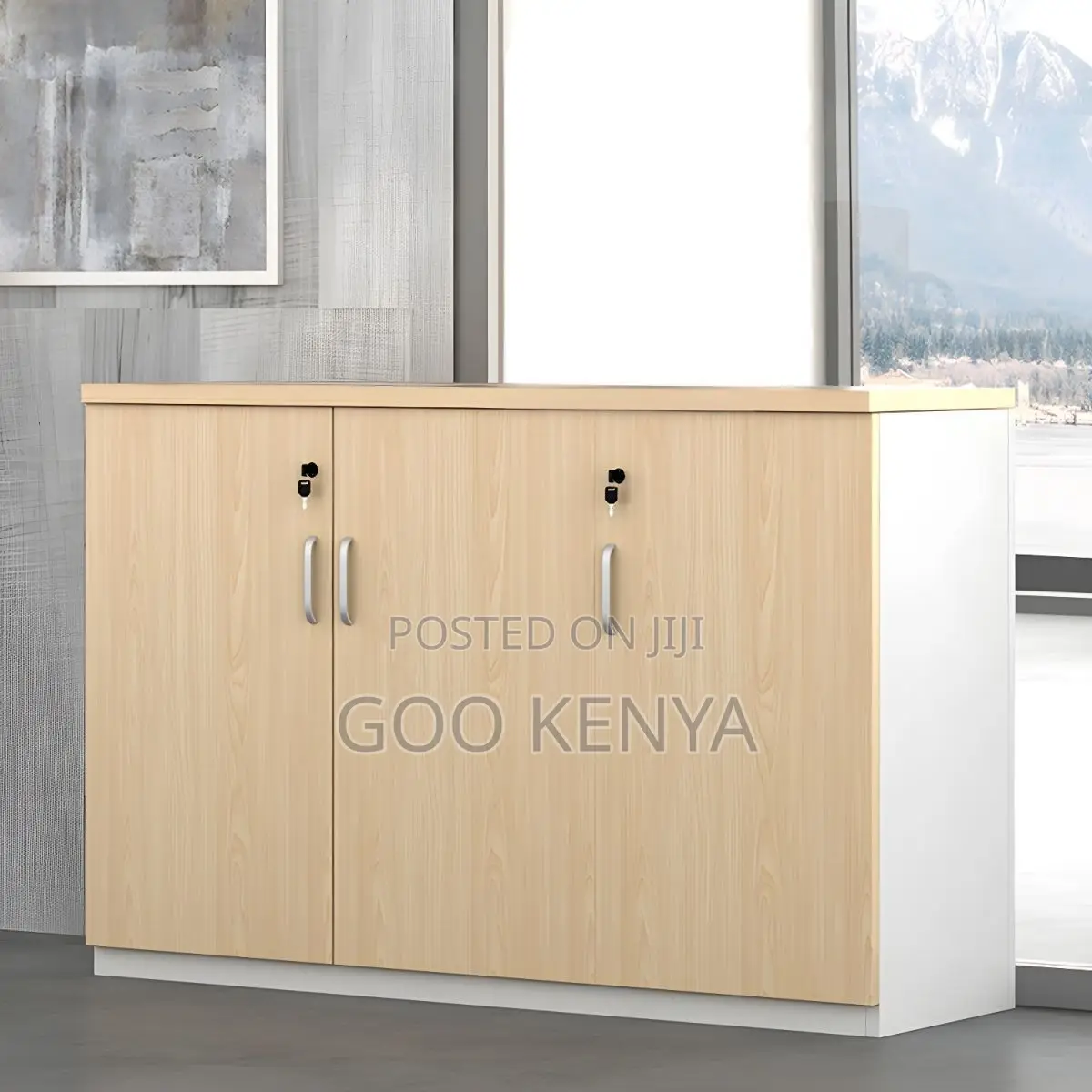 Office Cabinet ; 3-Door Wooden Storage Credenza