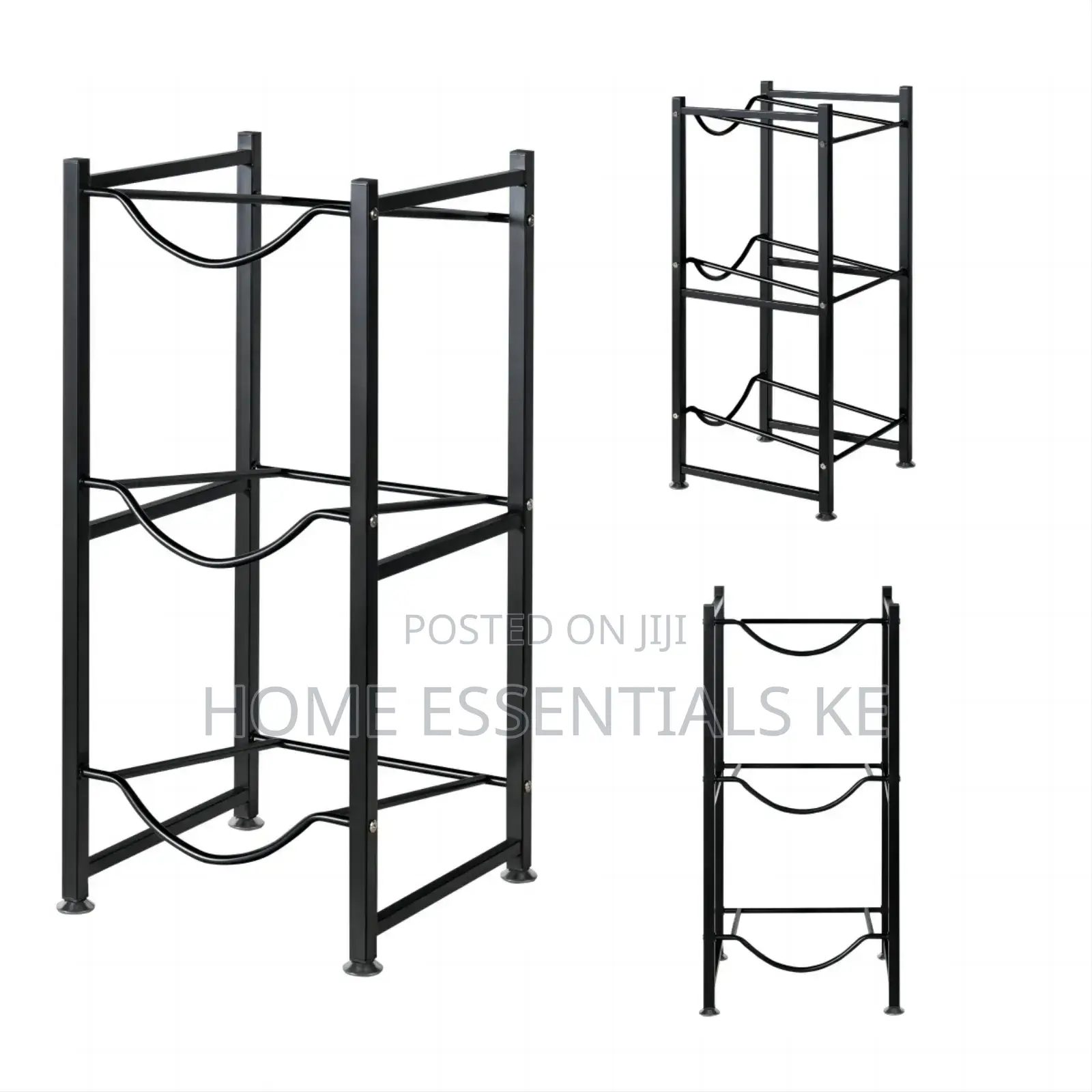 3 Water Bottle Holder Rack -Black White