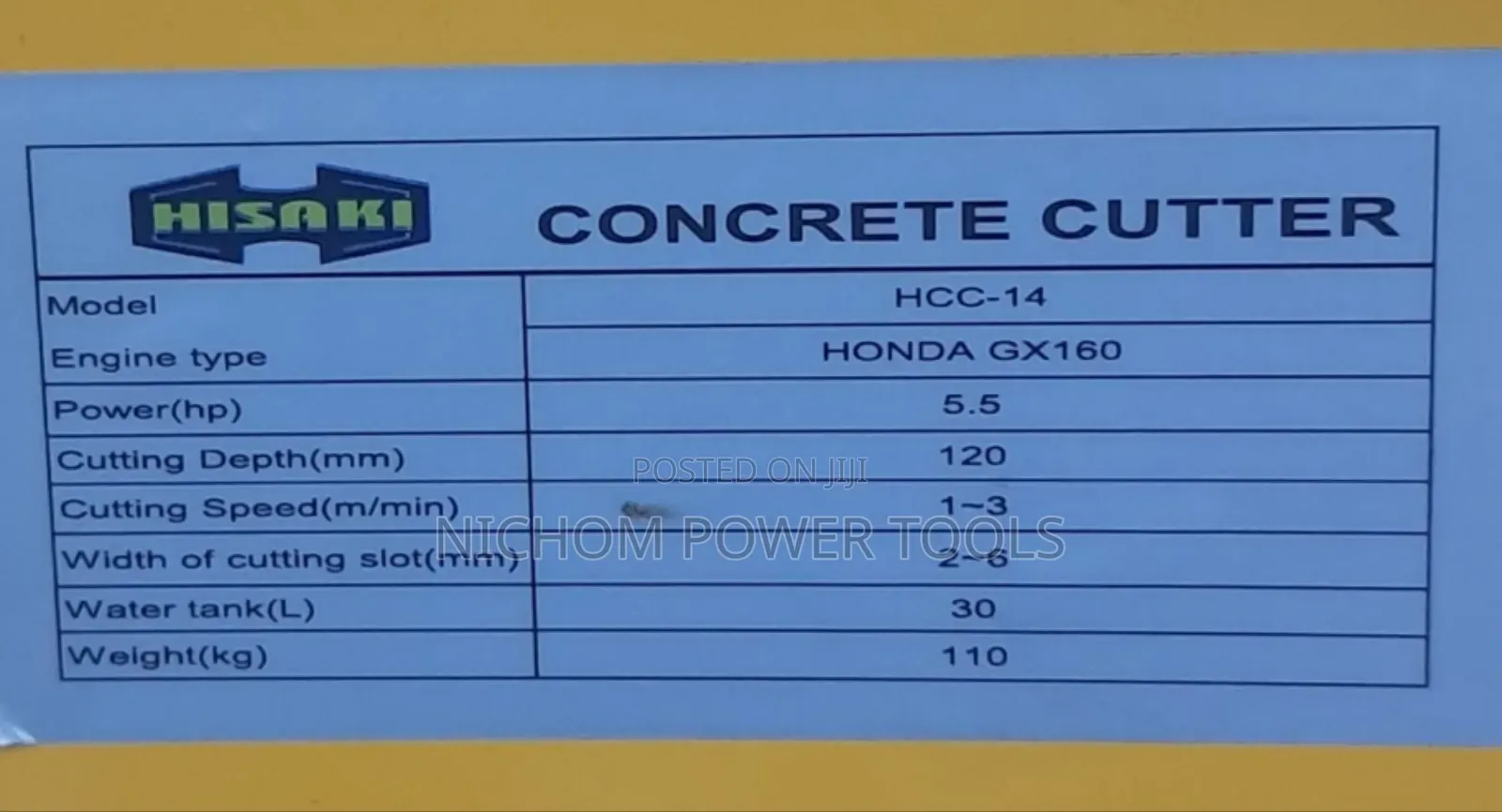 Hisaki Japan Concrete Cutter 14inch With Honda Engine Gx160