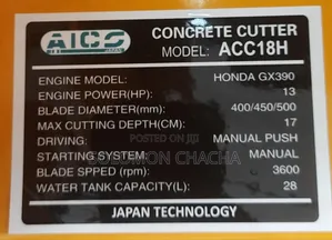 Aico Japan Concrete Cutter 18 Inches With Honda Engine Gp160