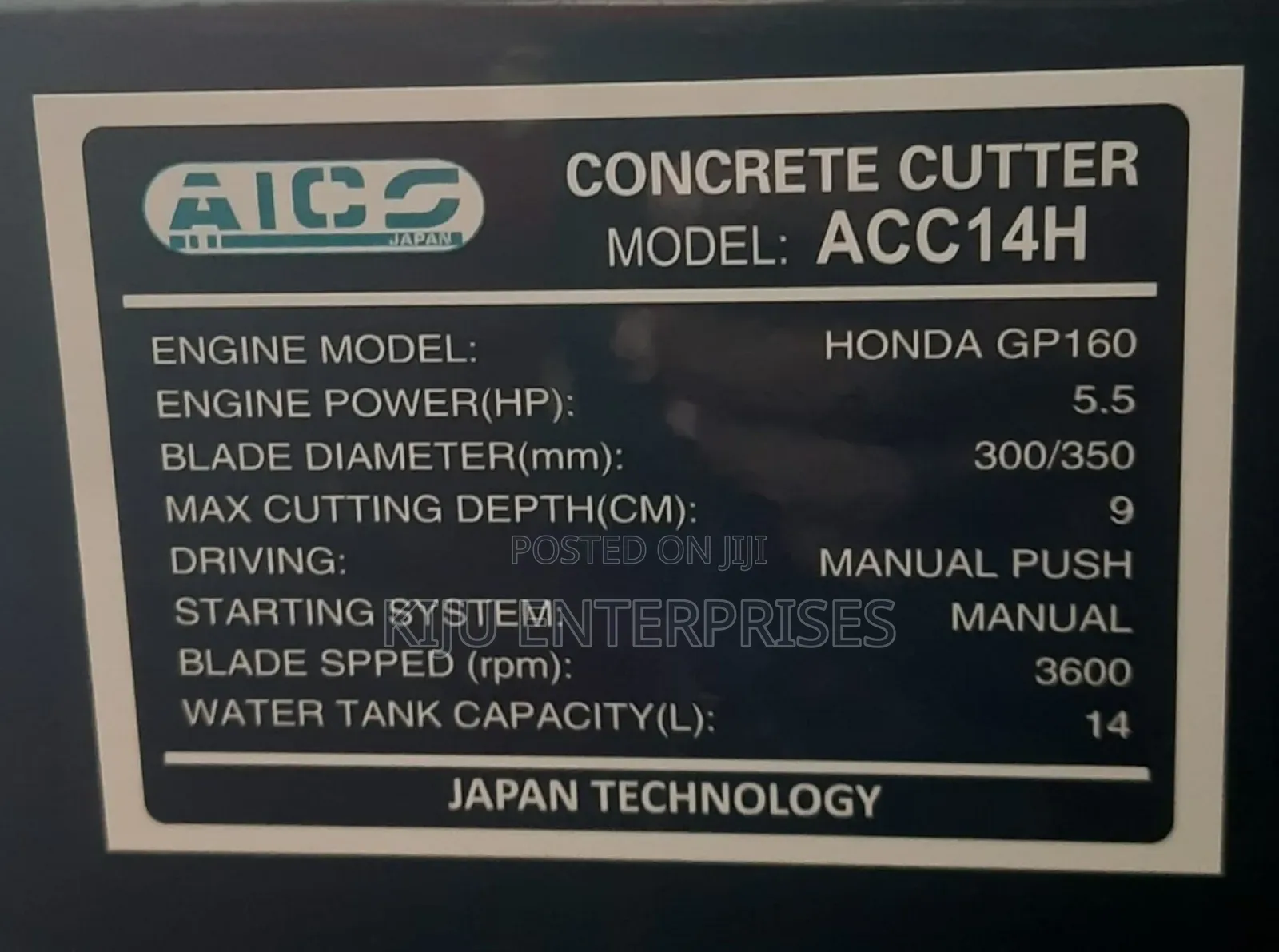 Aico Concrete Cutter Machine 14inch Cut