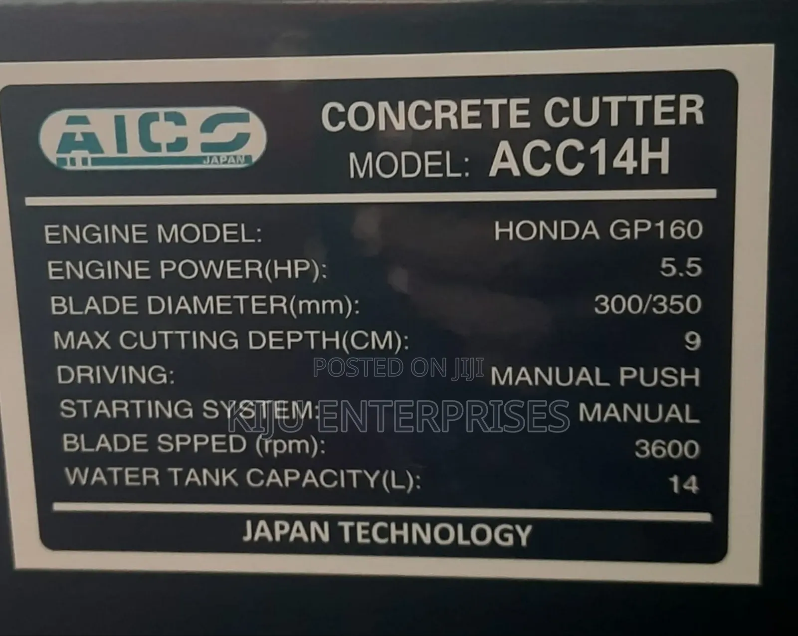 Aico Concrete Cutter Machine 14inch Cut