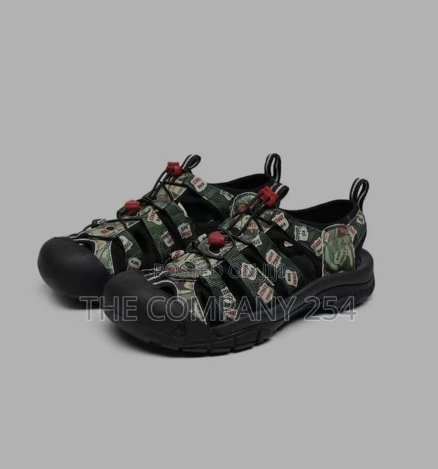Quality Leather Casual Rubber Sole Keen Slides Open Shoes