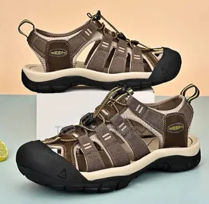 Quality Leather Casual Rubber Sole Keen Slides Open Shoes