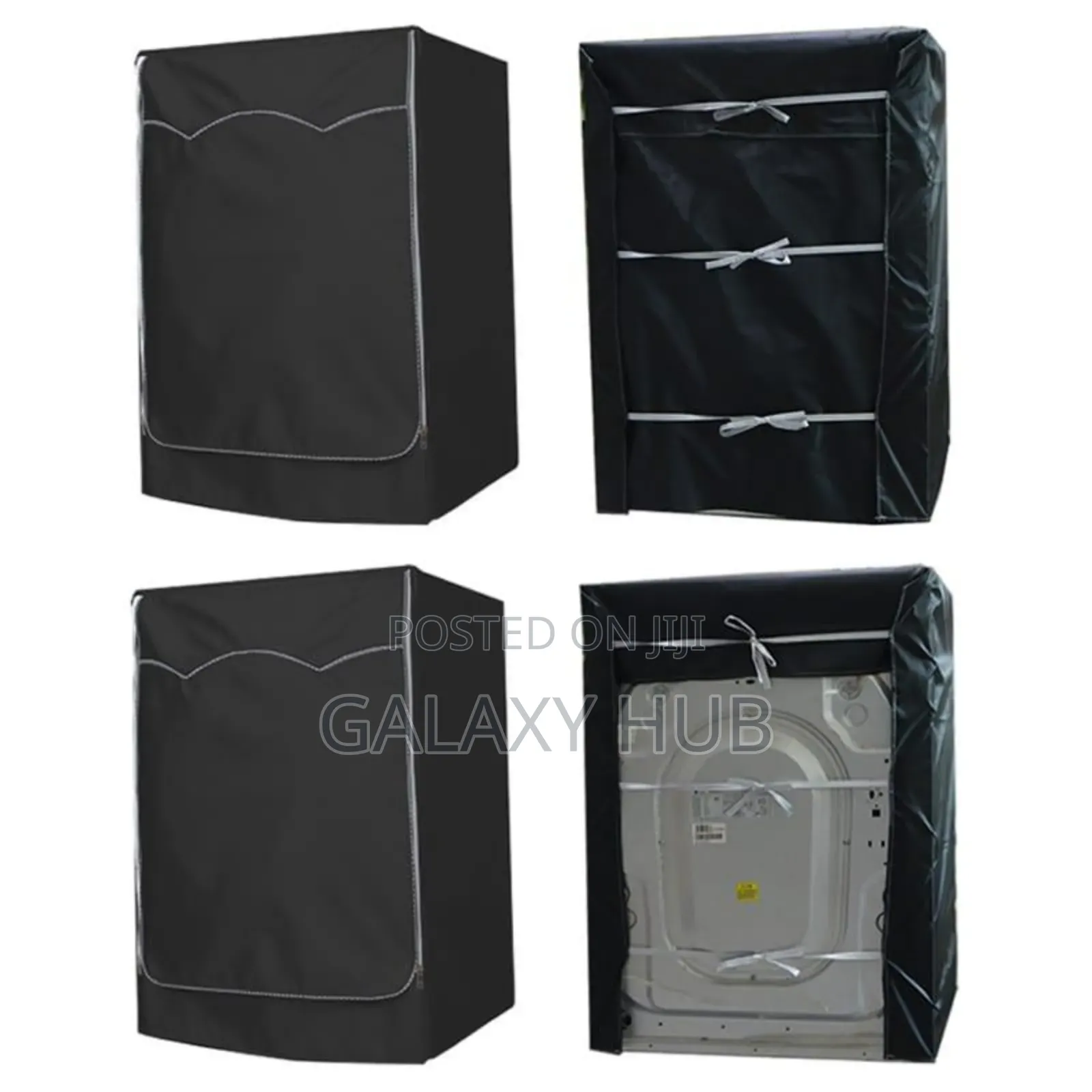 Black Front Load Washing Machine Cover With Zippper